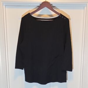 Charter Club Black Long Sleeve Top, XL